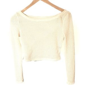 Shein Long Sleeve Loose Knit Crop top